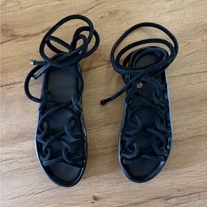 AllSaints Black Gladiator Sandals